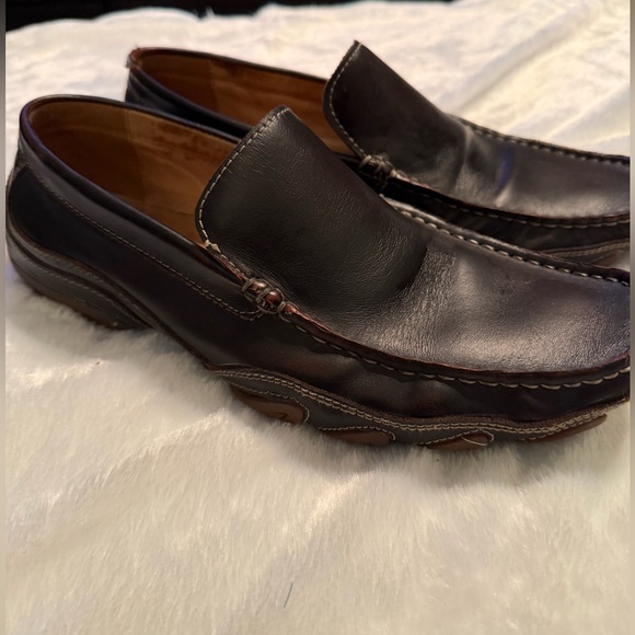 Men’s Aldo Dark Brown Leather Slip-On Loafers - Picture 3 of 11